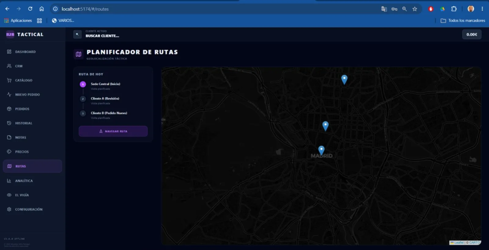 Gestión de rutas comerciales con mapas screenshot 2